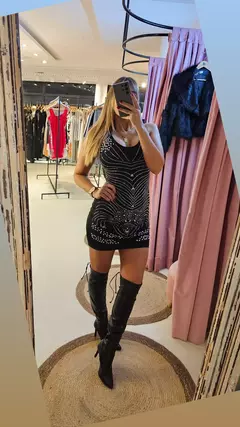 Vestido Vetta strass escote en v importado - comprar online