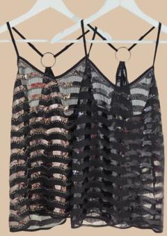 Blusa Violeta bordada en paillette en internet