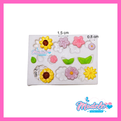 MOLDE DE SILICONE CONFEITARIA BISCUIT - PRIMAVERA FLORES FOLHAS JARDIM - comprar online