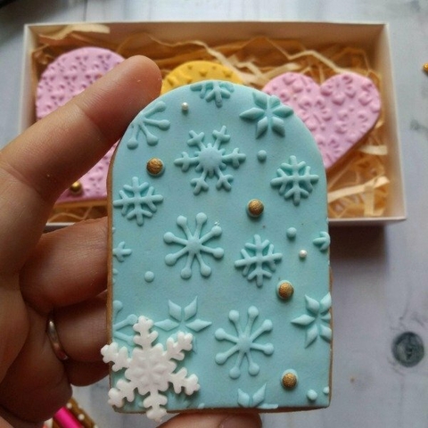 Texturador Acrilico Copos de Nieve 10x10cm