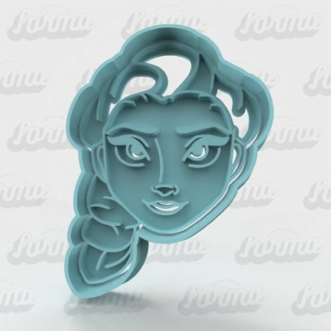 Cortante + Sello Elsa de Frozen Cara