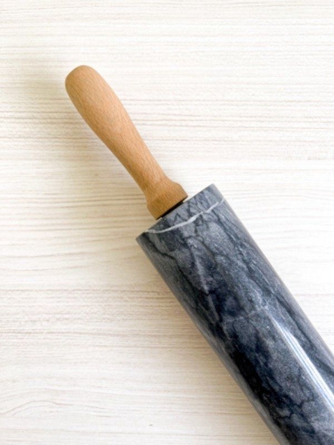 Palo de Amasar de Marmol - Rodillo giratorio 48cm NEGRO