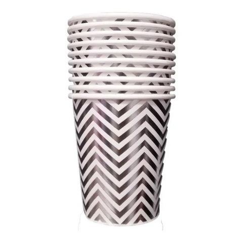 Vasos de Polipapel Chevron Plateado x 4un
