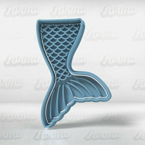 Cortante + Sello Cola de Sirena 9cm