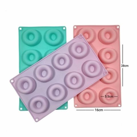 Molde Silicona Donas 6 cm x 8 cavidades