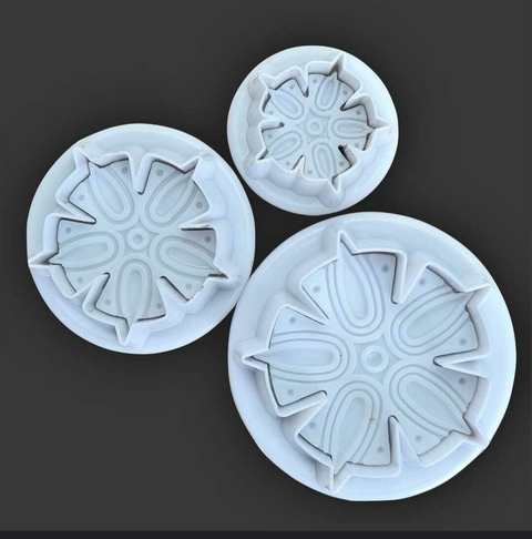 Set x 3 Cortantes Con Expulsor Flor En Punta