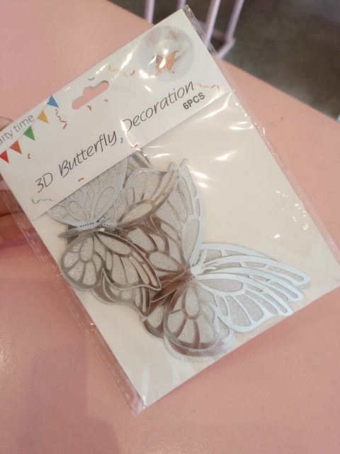 Mariposas Plateadas x6 Unidades