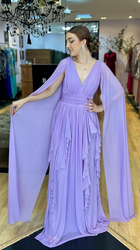 Vestido em tule Iris Lilás (Capa Removível)