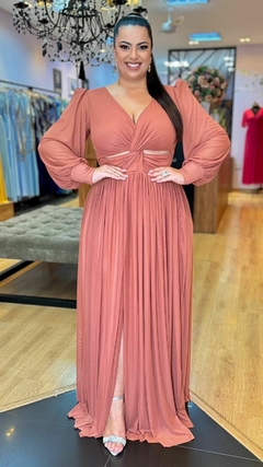 Vestido em tule Gabriele Terracota Plus na internet