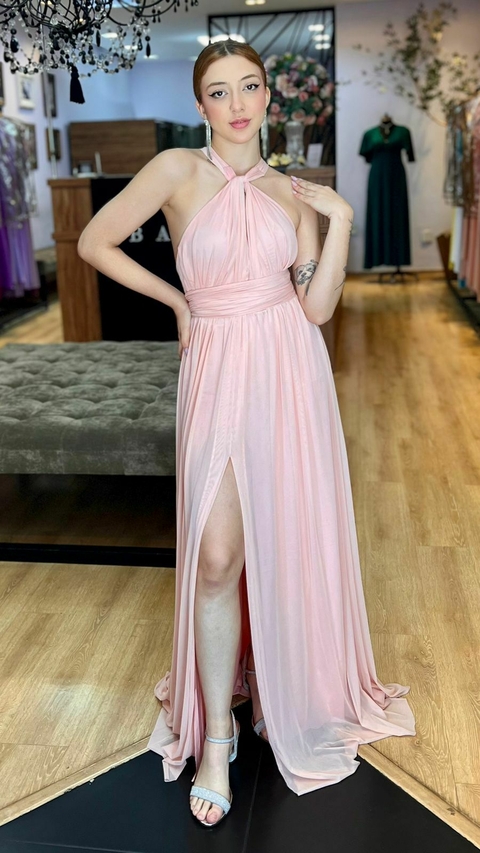 Vestido em tule Manuelly Rose (Multiformas)