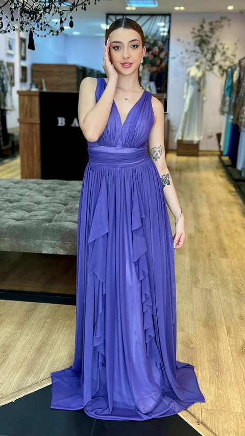 Vestido em tule Iris Violeta (Capa Removível)