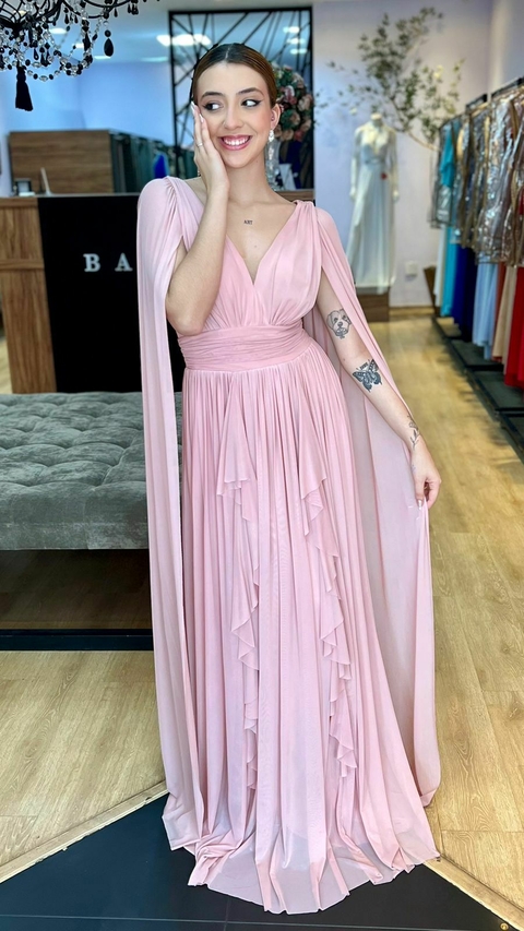 Vestido em tule Iris Rose (Capa Removível)