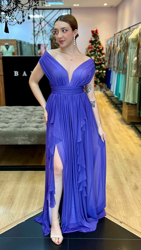 Vestido em tule Maithe Violeta (Multiformas)