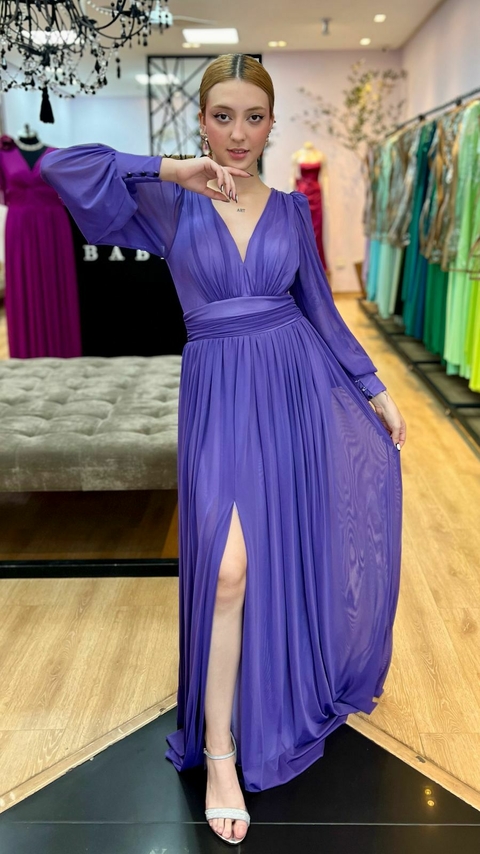 Vestido em tule Gaia Violeta - comprar online