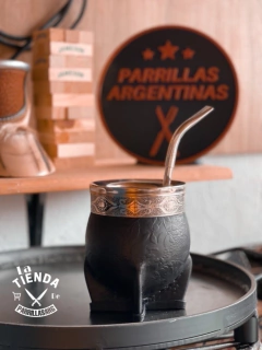 Mate Imperial cuero labrado C/Bombilla