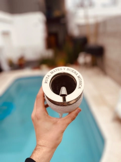 Mate Imperial cuero labrado C/Bombilla - Parrillas Argentinas