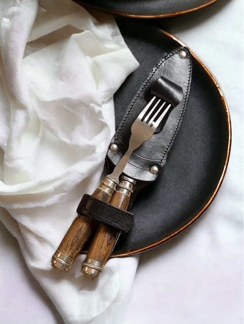 Juego Picnic cuchillo y tenedor con alpaca