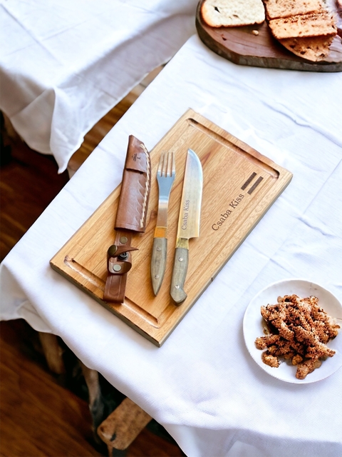 Tablita Madera + Cubiertos