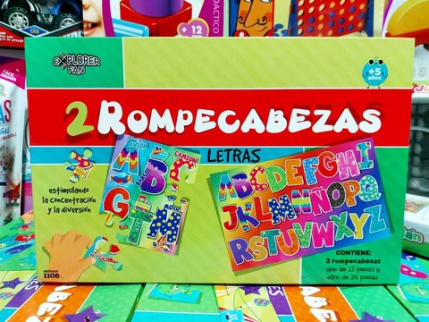 Rompecabeza puzzle letras 12 y 24 pz