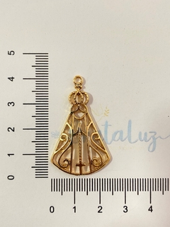 Pingente Mãe Aparecida 38mm - Dourado - comprar online