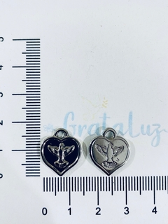 Pingente Coração Espírito Santo 15mm - Níquel - comprar online