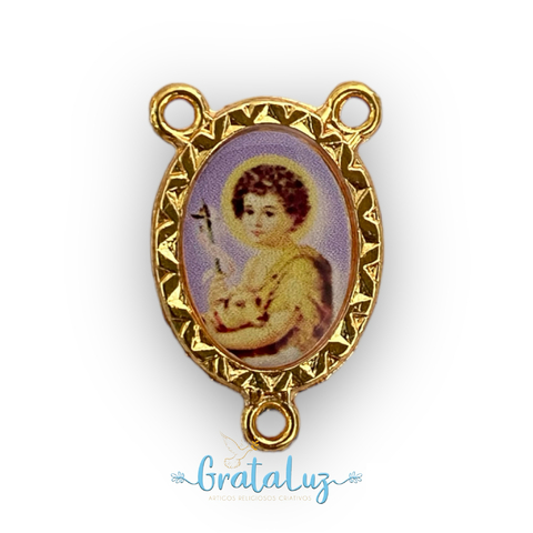 Entremeio 3 pontas São João Batista 20mm - Dourado