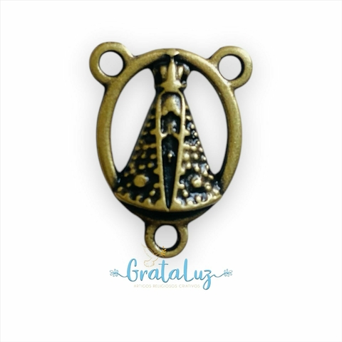 Entremeio Nossa Senhora Aparecida 20mm sem Strass - Ouro Velho - comprar online