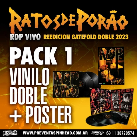 PACK nro.1 - VINILO Doble RATOS DE PORAO VIVO (NO incluye Poster)