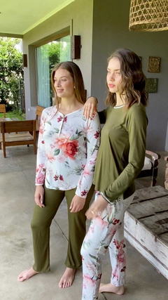 PIJAMA M/LARGA P/LARGO DE FLORES ROMA (42304)