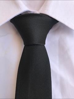 Gravata Preta Quadriculada Slim e Semi Slim