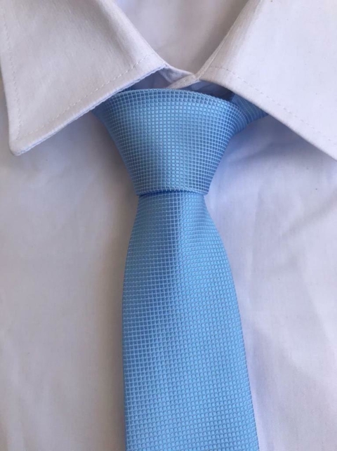 Gravata Semi Slim Azul Serenity - Quadradinho