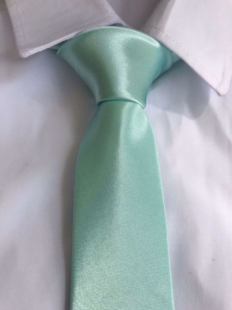 Gravata Verde Menta Padrinhos Slim