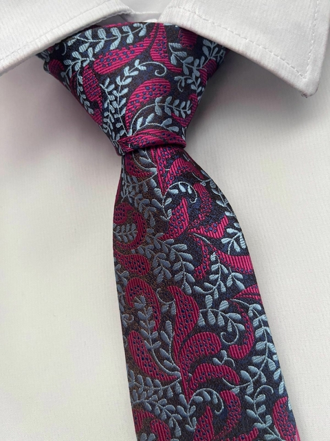 Gravata Semi Slim Floral Lançamento- 2400 Fios