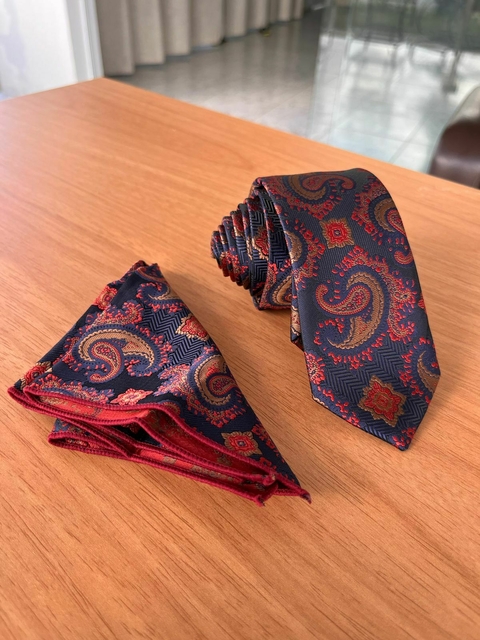 Conjunto Gravata e Lenço Lançamento Slim