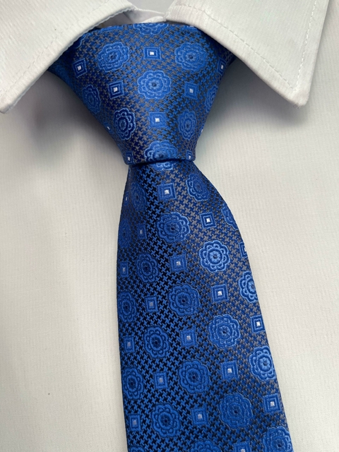 Gravata Semi Slim Azul Florida - 2400 Fios - comprar online