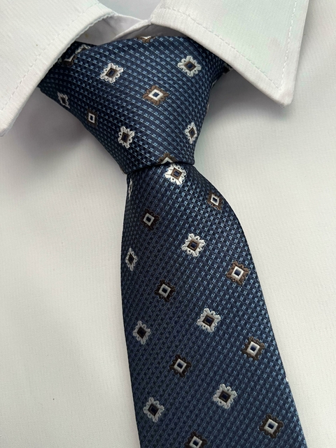 Gravata Semi Slim Azul Marinho - 2400 Fios - comprar online
