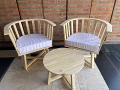 Combo Gervasoni sin barnizar con almohadones de asiento - comprar online