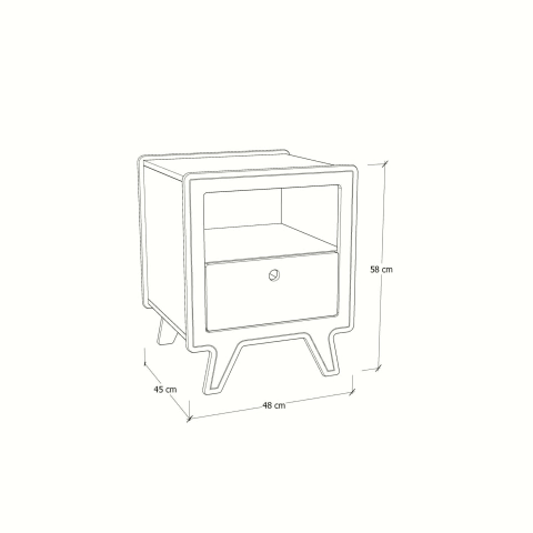 Mesa de Cabeceira Janis Azul - 1 Gaveta na internet
