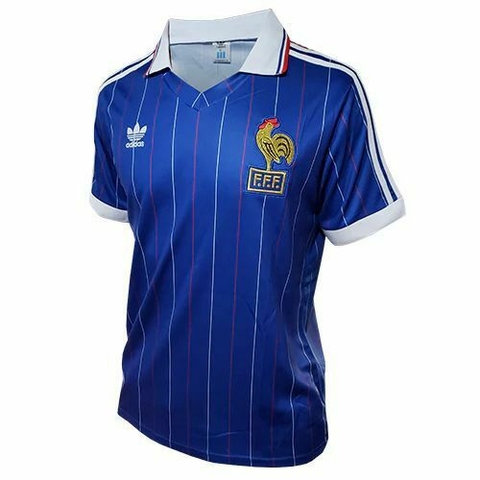 Camiseta Francia Titular Vintage 1982 #10 Platini Adulto Fútbol