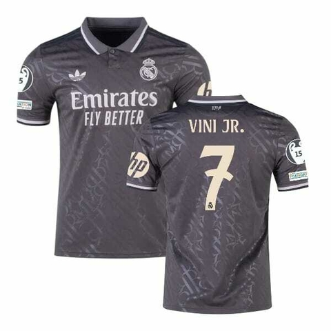 Camiseta Real Madrid Tercera 2024/25 #7 Vini Jr. + Parches UEFA Champions League Authentic - Adidas