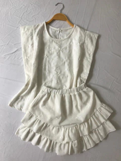 CONJUNTO BLUSA Y SHORT POLLERA *LINO BORDADO* en internet