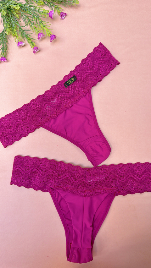 Calcinha Tradicional Lycra Fio Duplo Fuschia - comprar online