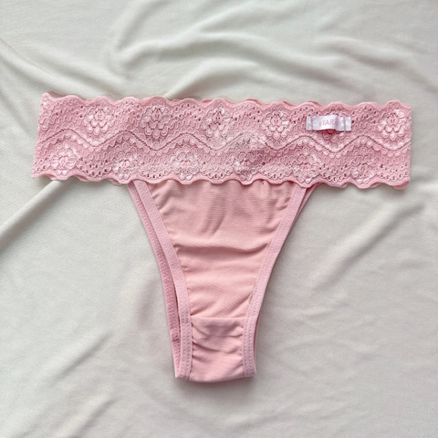 Calcinha Tanga Lycra Rosê - comprar online