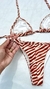 Biquini de Cortininha Zebra Marrom Tira c/ Regulador - comprar online