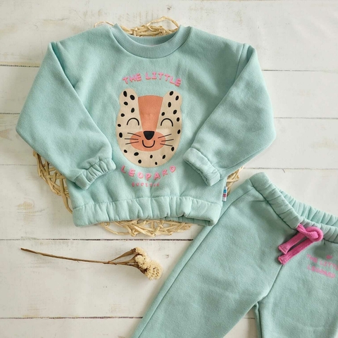 Buzo friza Leopardo menta
