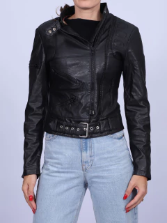 Jaqueta de Couro Preta Replay