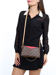 Bolsa Louis Vuitton Monogram Pallas Clutch Noir Canvas na internet