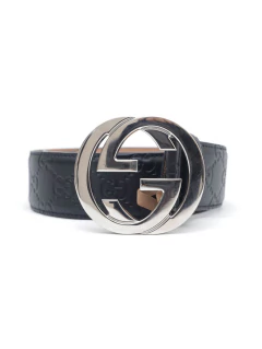 Cinto Gucci Interlocking Preto - TAM 95