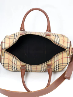 Mala Original Burberry Haymarket Check Duffle - Paris Brechó