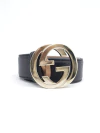 Cinto Gucci Interlocking Buckle Preto - TAM 85 na internet